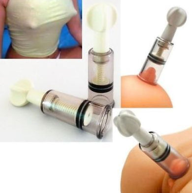Twist & Shout Nipple Suckers (Rotary Screw Style Vacuum Suction Cylinder) Black, White & Red
