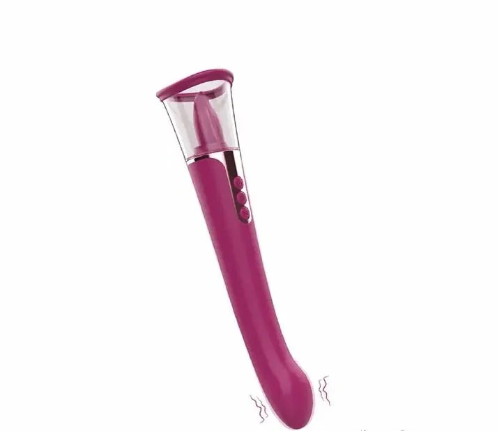 Emily Tongue Sucking Licking Pussy Pump Vibrator Dual Ends