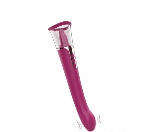 Emily Tongue Sucking Licking Pussy Pump Vibrator Dual Ends