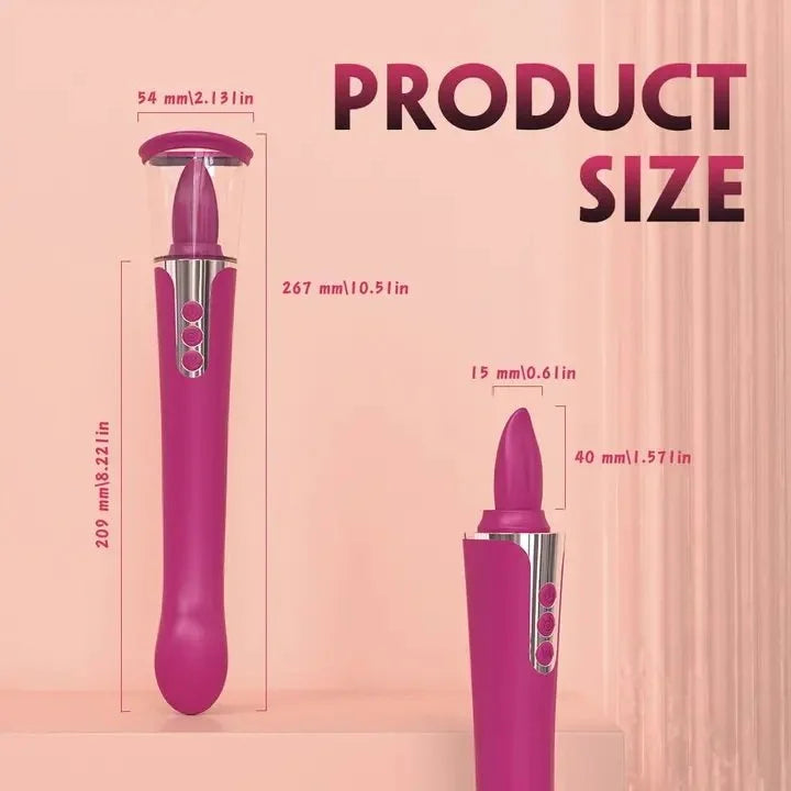 Emily Tongue Sucking Licking Pussy Pump Vibrator Dual Ends