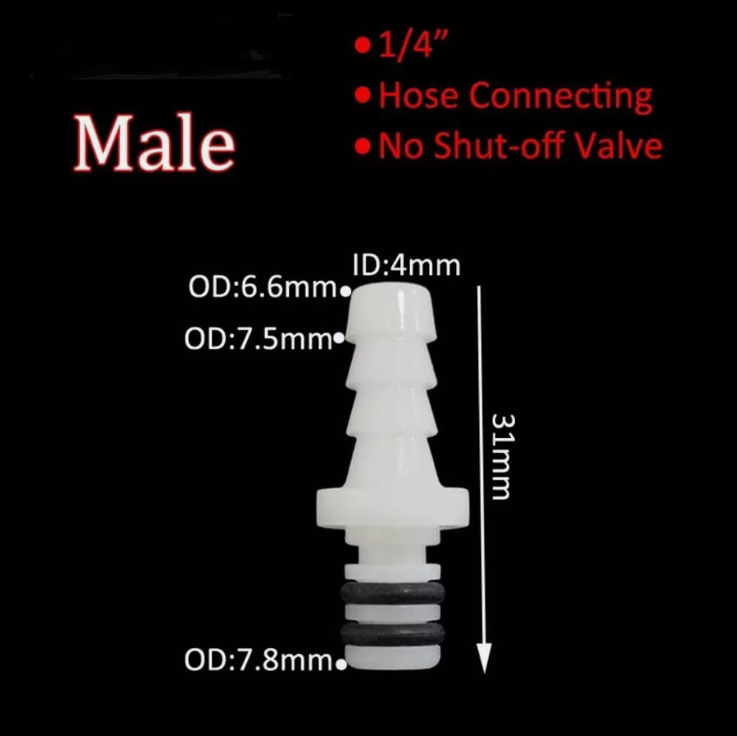 Male Quick Disconnect Connection Coupler Valve Hose Adapter For Pump Cylinders & Cups