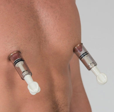 Twist & Shout Nipple Suckers (Rotary Screw Style Vacuum Suction Cylinder) Black, White & Red