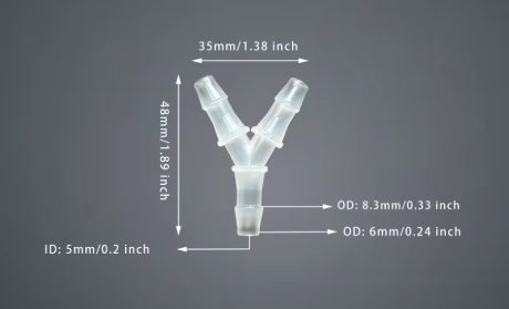 Y Connector for Dual Pumping Coupler Valve Hose Adapter For Nipple Pump Cylinders & Cups