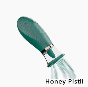 Honey Pistil Tongue Sucking Pussy Pump Vibrator (Pink or Green)