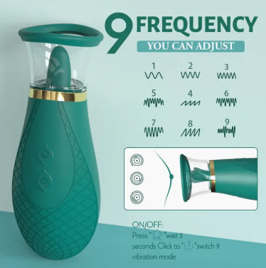 Honey Pistil Tongue Sucking Pussy Pump Vibrator (Pink or Green)