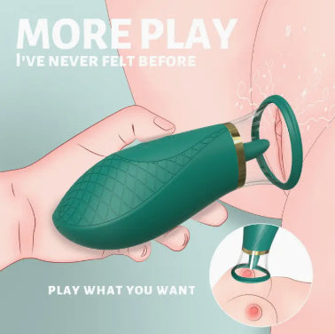 Honey Pistil Tongue Sucking Pussy Pump Vibrator (Pink or Green)