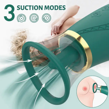 Honey Pistil Tongue Sucking Pussy Pump Vibrator (Pink or Green)