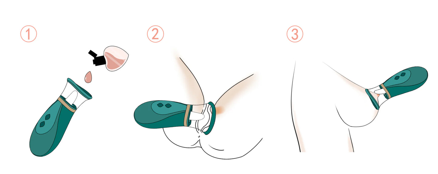 Honey Pistil Tongue Sucking Pussy Pump Vibrator (Pink or Green)