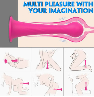 The Pink Pawn G-Spot Suction Cup Base Vibrator Massage Wand - Cordless Remote Control / Rechargeable