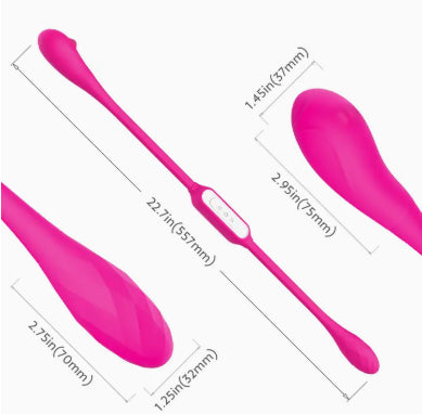 Double Trouble Dual Head Double Ended Pink Couples Vibrator - Cordless / Rechargeable
