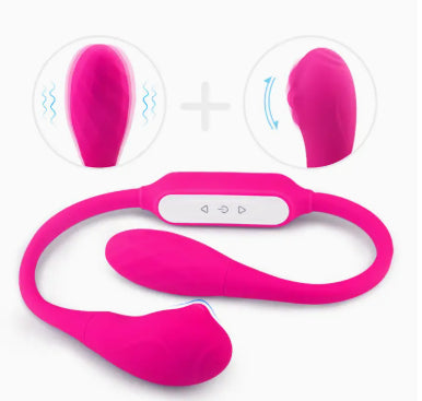 Double Trouble Dual Head Double Ended Pink Couples Vibrator - Cordless / Rechargeable