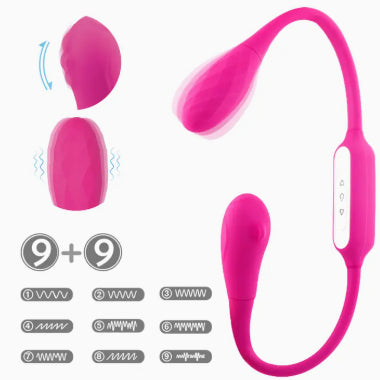 Double Trouble Dual Head Double Ended Pink Couples Vibrator - Cordless / Rechargeable